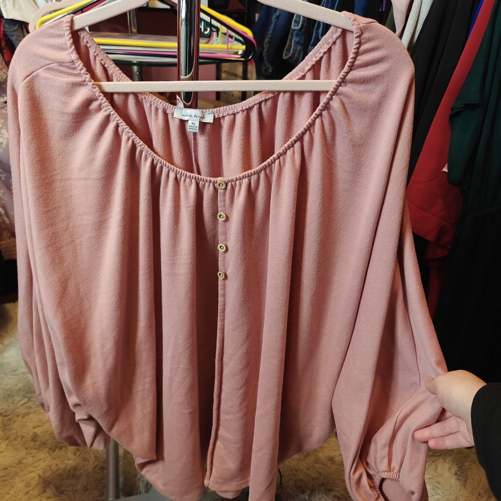 White Birch Blush Pink Women's Blouse